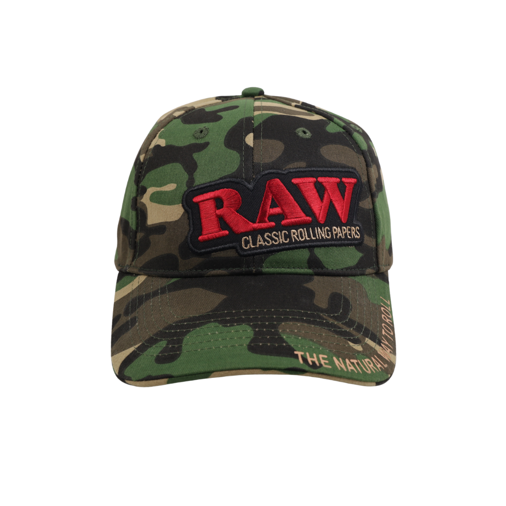 RAW | Camo Baseball Cap With Poker - Image 3