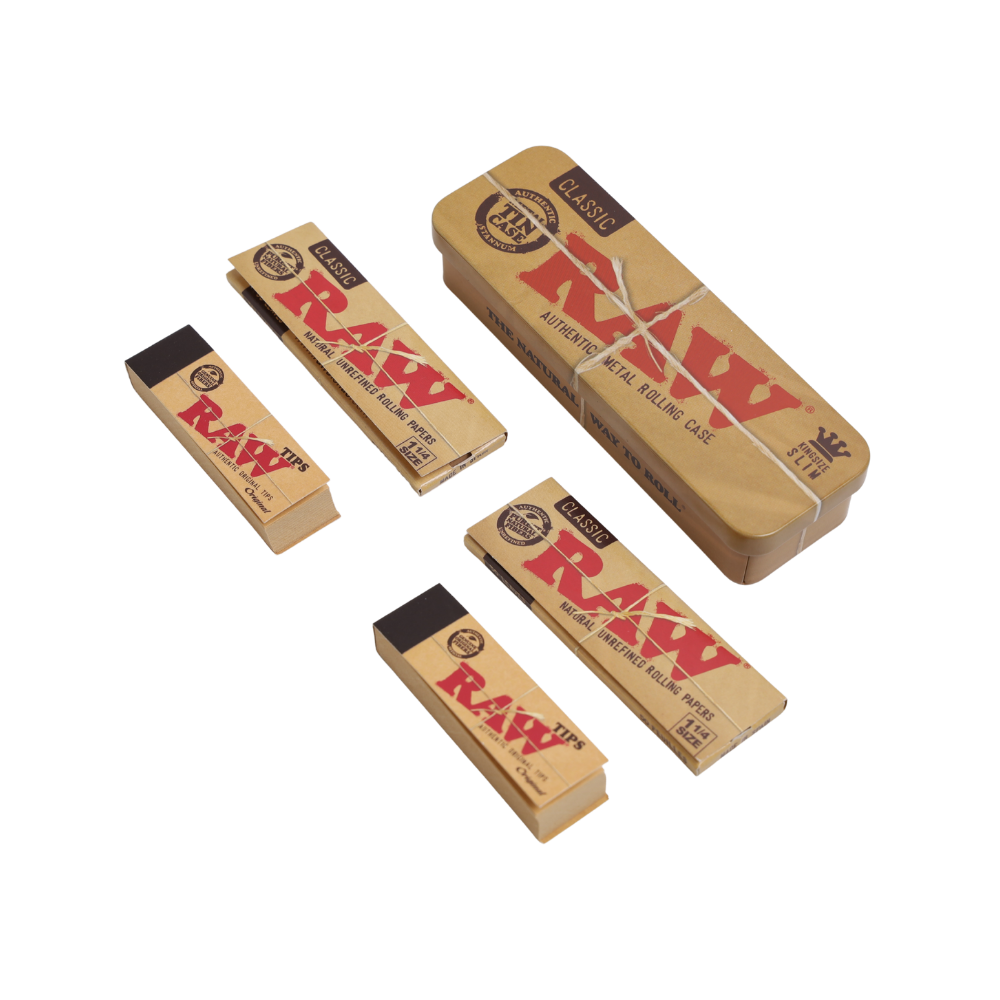 Raw Set | Classic 1¼ + Tip 50 + Tin Case caddy