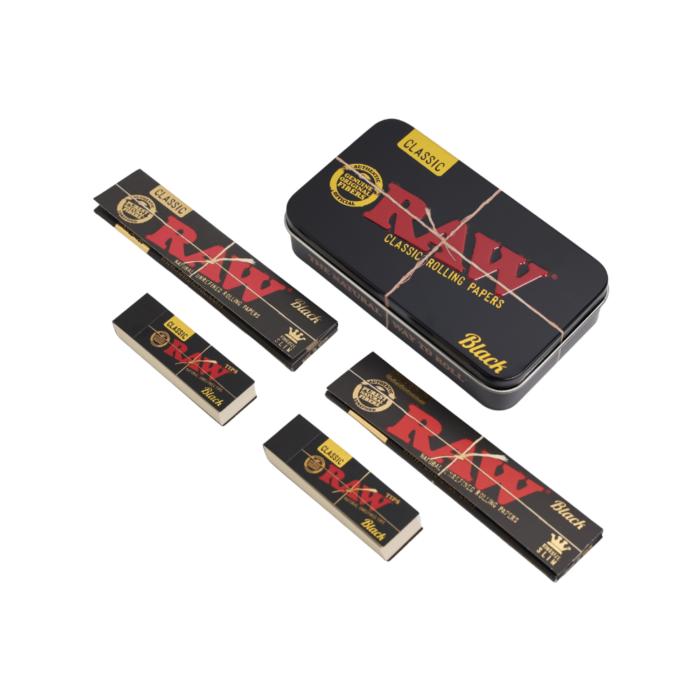 Raw Set | Black Kss + Black Tips + Black Tin Box