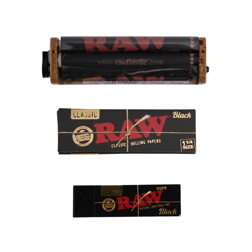 Raw Set | Rolling machine Black 79mm. + Black 1¼ + Black Tips - Image 2